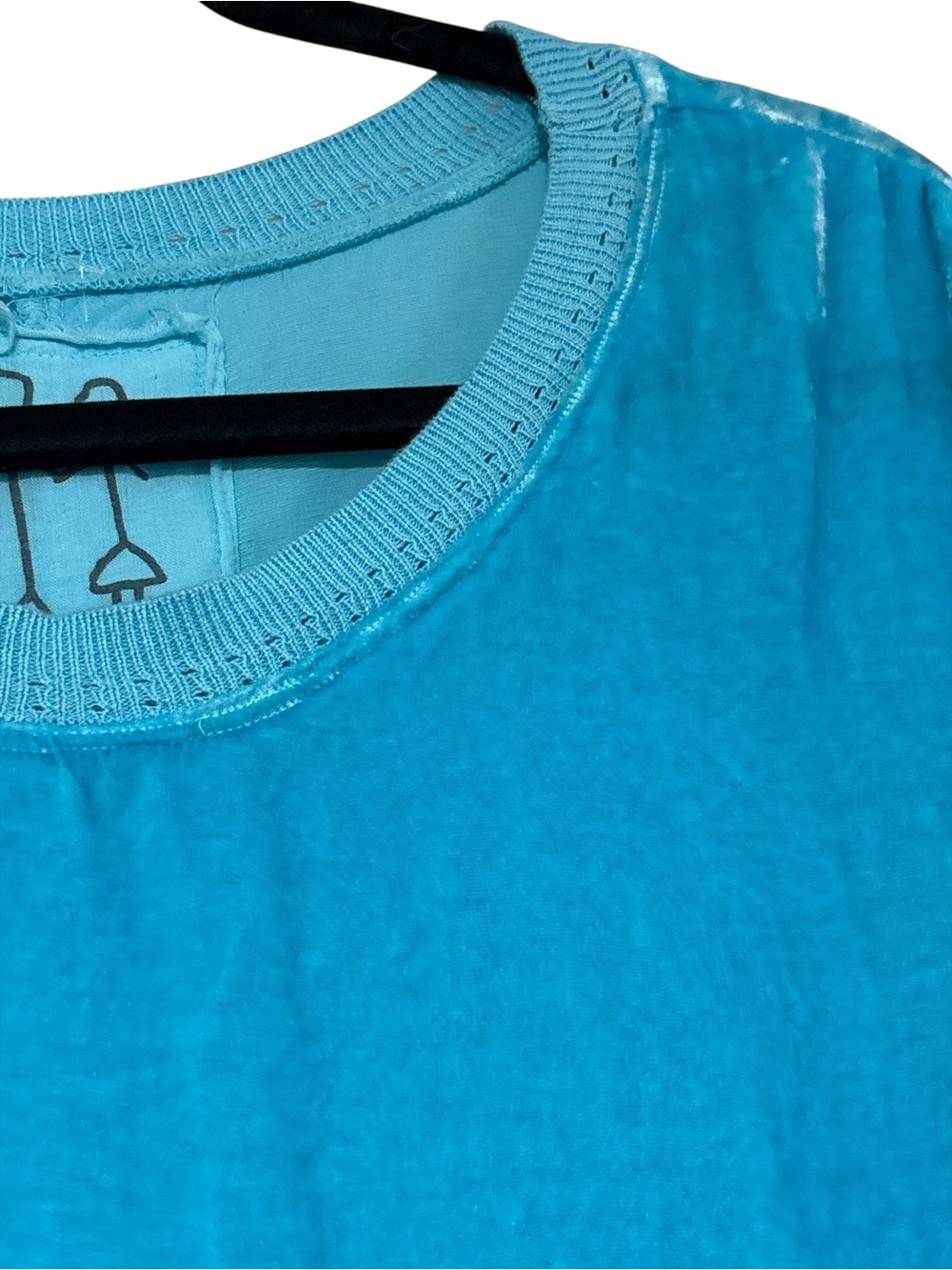 Johnny Was Pete & Greta Oversized Turquoise Velvet Tee - Picture 4 of 5